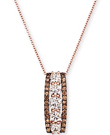 Chocolate Diamond (1/2 ct. t.w.) & Nude Diamond (1-1/2 ct. t.w.) Vertical Bar 18" Pendant Necklace in 14k Rose, Yellow or White Gold 