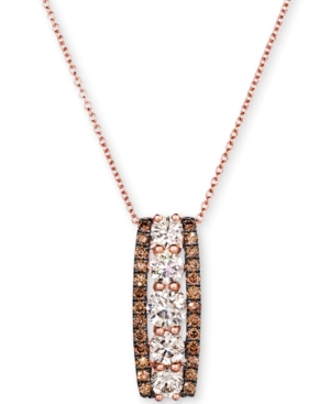 image of Le Vian Chocolate Diamond (1/2 ct. t.w.) & Nude Diamond (1-1/2 ct. t.w.) Vertical Bar 18