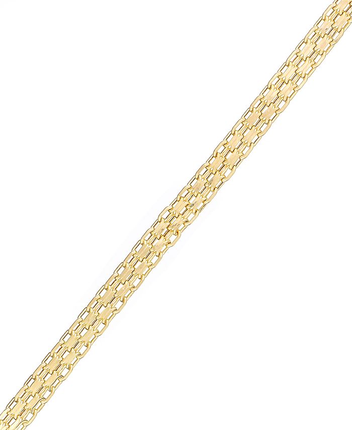 Macy's - 10k Gold Bracelet, Hallow Bismark Chain Bracelet