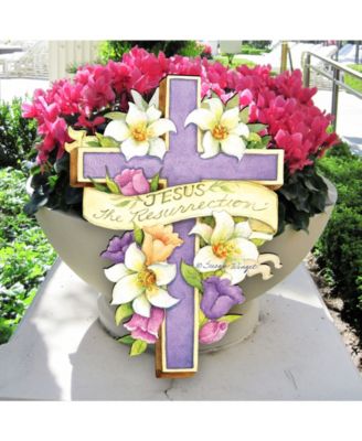 by Susan Winget Easter Cross He is Risen Wall and Door Decor