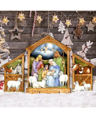 by Susan Winget Holly Family Nativity Outdoor, Wall and Lawn Decor, Set of 3