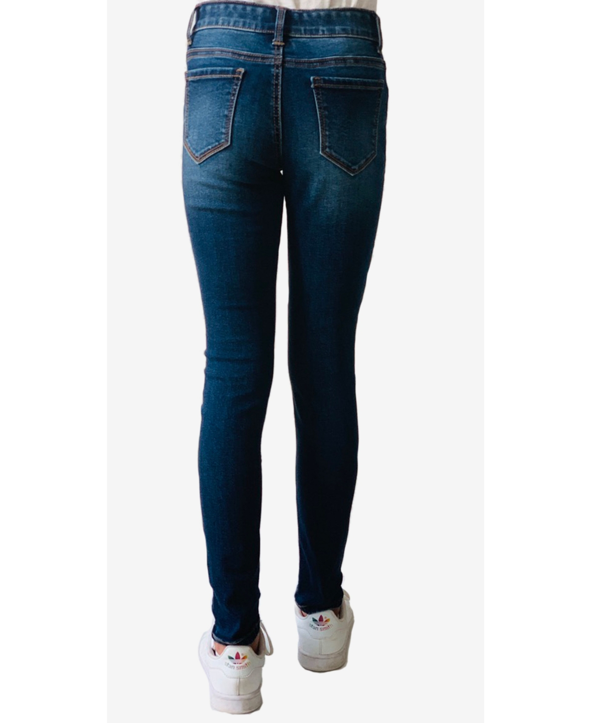 Imperial Star Big Girls Destructed Denim Dark Wash Skinny Jeans