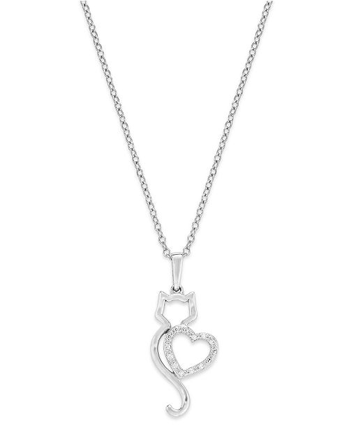 Macy S Aspca Tender Voices 10k White Gold Necklace Diamond