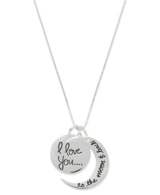 Unwritten - Inspirational Sterling Silver Necklace, "Love You to the Moon" Charm Pendant