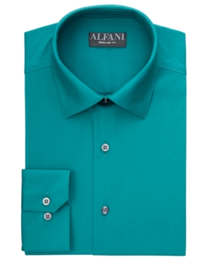 Alfani Men's AlfaTech Classic/Regular-Fit Performance Stretch Moisture-Wicking Wrinkle-Resistant Solid Dress Shirt, Created for Macy's