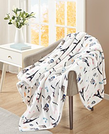 CLOSEOUT! Printed Plush Throws, Created for Macy's