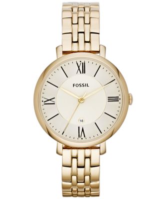 Fossil Jacqueline Gold-Tone Stainless Steel Watch 36mm - Macy's
