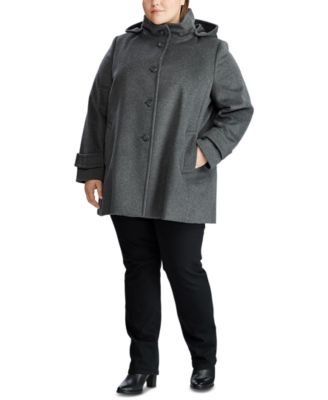 macy's plus size wool coats