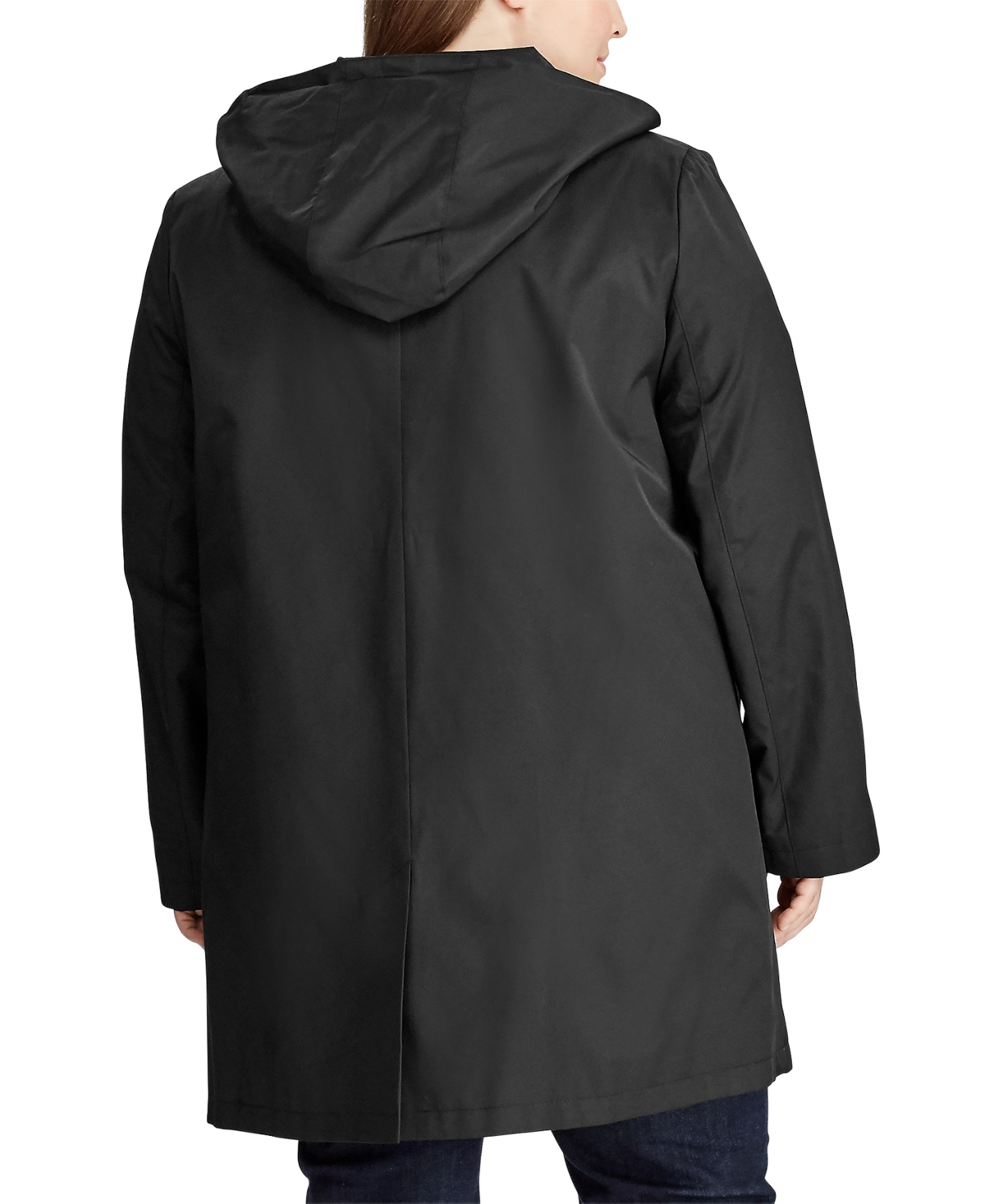 Lauren Ralph Lauren Womens Plus Size Hooded A-Line Raincoat, Created for Macys