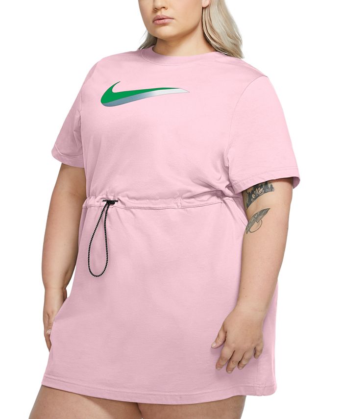 Nike Plus Size Drawstring-Waist Logo Icon Clash Dress - 2X, Pink #7810