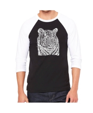 La Pop Art Big Cats Men's Raglan Word Art T-shirt