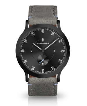 image of Lilienthal Berlin L1 All Gray Leather Strap Watch, 37.5mm