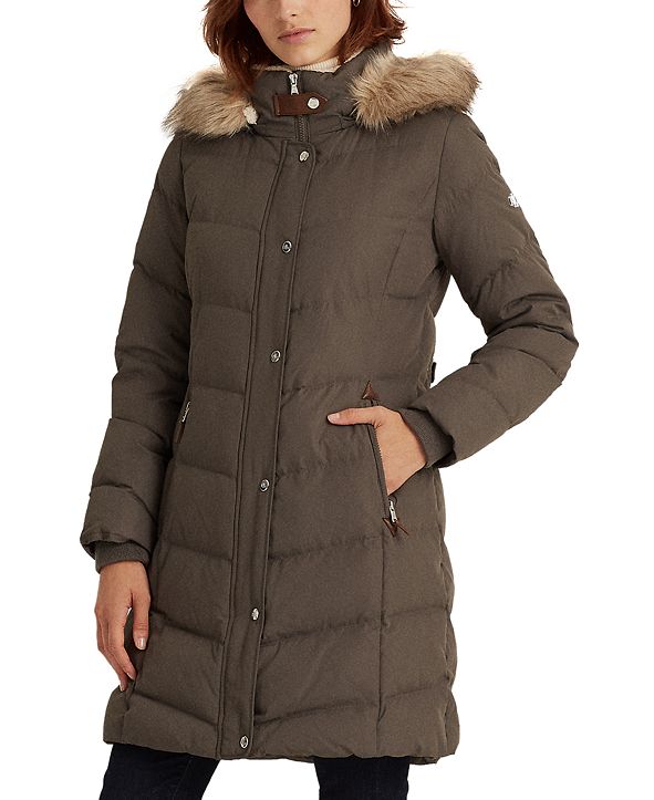 Lauren Ralph Lauren Hooded Down Coat, Created for Macy's & Reviews ...