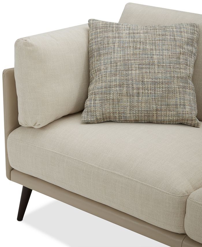 Furniture CLOSEOUT! Marleese 3Pc. Fabric and Leather Sectional