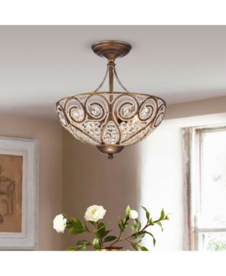 Drake 10" 3-Light Indoor Semi-Flush Mount Chandelier with Light Kit
