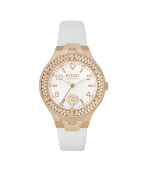 image of Versus by Versace Women-s Vittoria White Leather Strap Watch 38mm