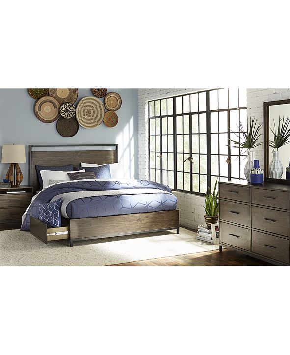 Furniture Gatlin 3-Pc. Brown Bedroom Set, (Queen Bed ...