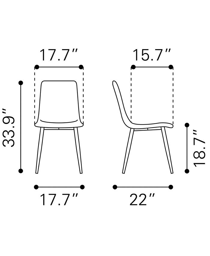 Zuo Dolce Dining Chair, Set of 2 Macy's
