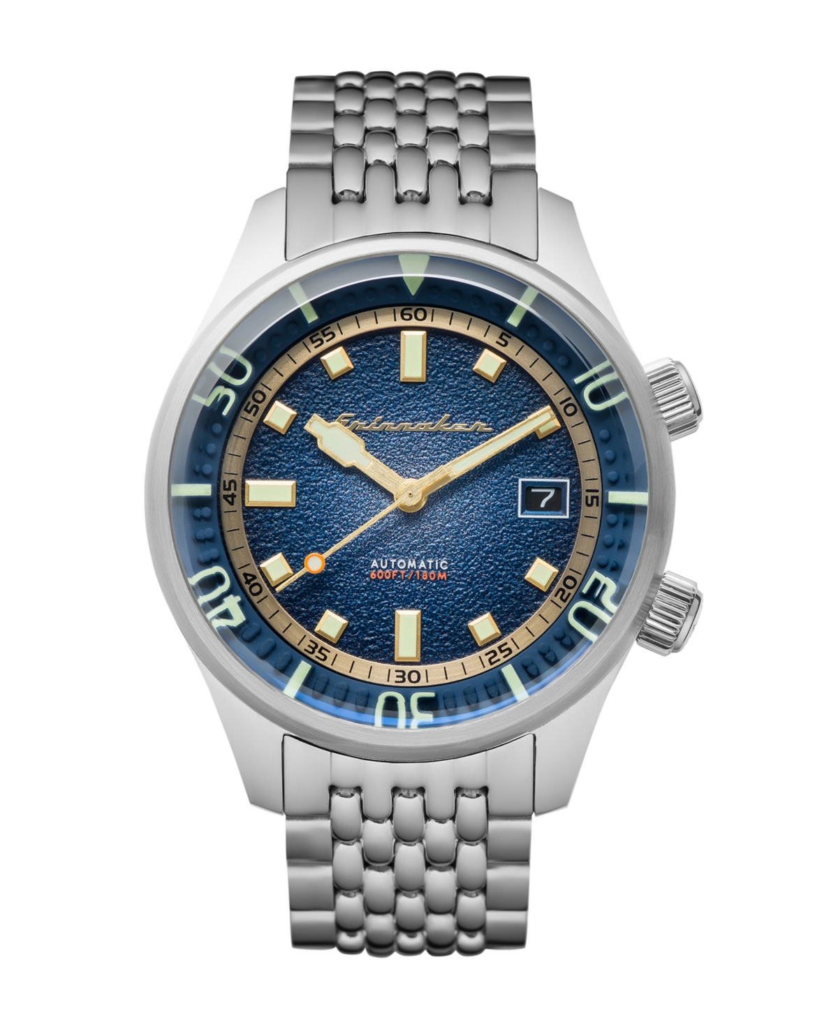Men's Bradner Automatic Silver-Tone Stainless Steel Bracelet Watch 42mm - Navy
