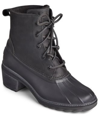 sperry duck boots women black