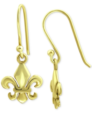 image of Giani Bernini Fleur-de-Lis Drop Earrings in 18k Gold-Plated Sterling Silver, Created for Macy-s
