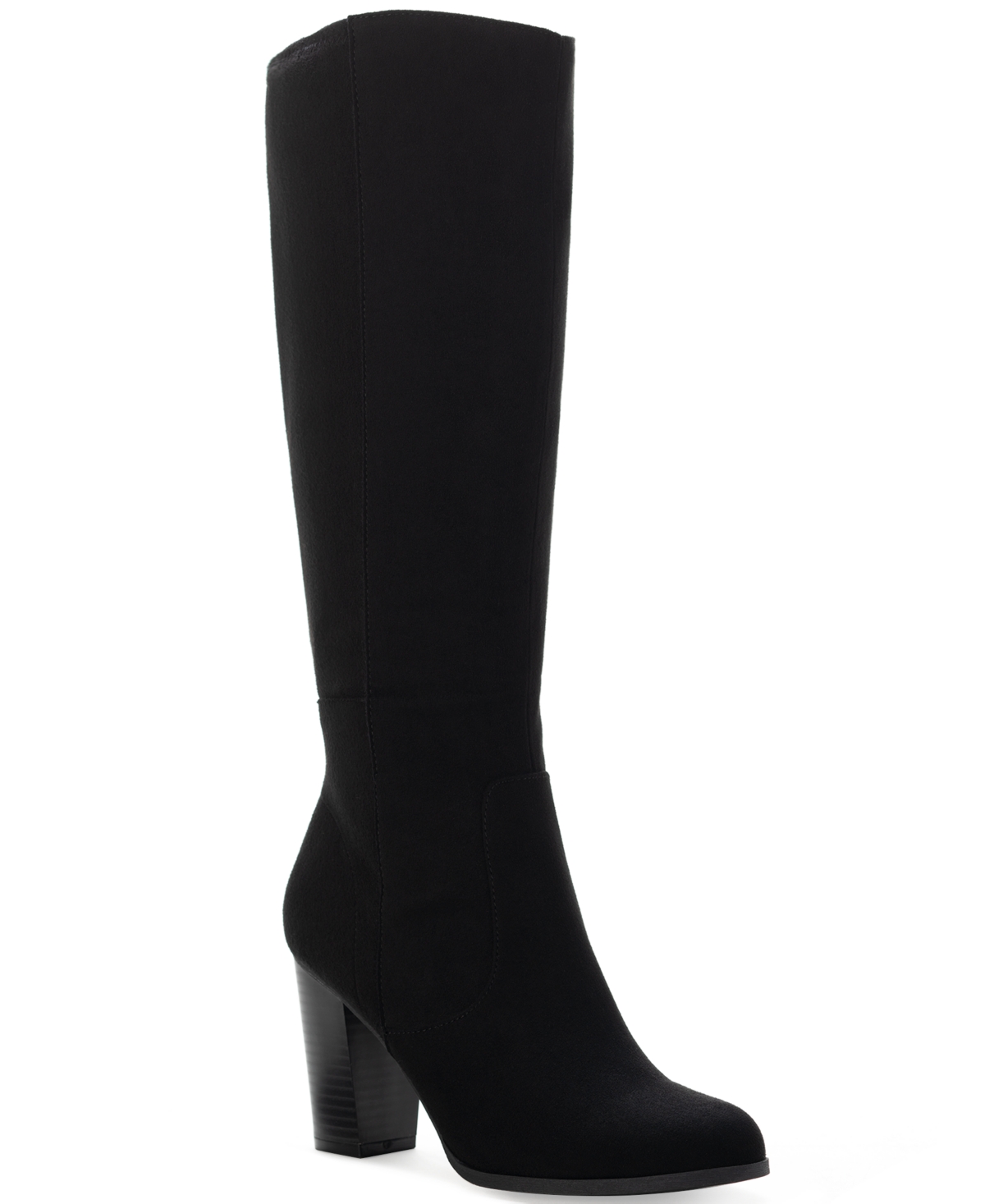 Women's Addyy Knee High Extra Wide Calf Dress Boots, Created for Macy's - Black Micro