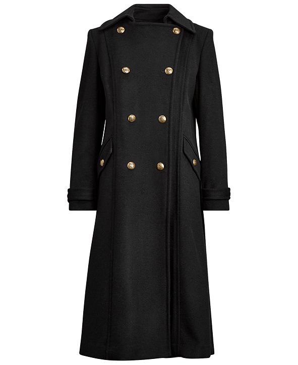 Lauren Ralph Lauren Double-Breasted Wool-Blend Coat & Reviews - Coats ...