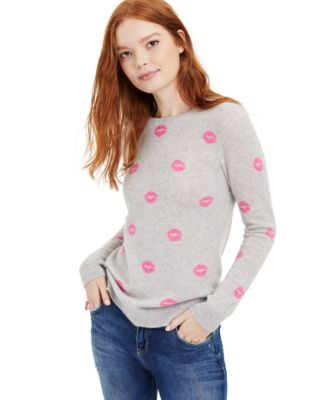 Charter Club - Lip-Print Cashmere Sweater