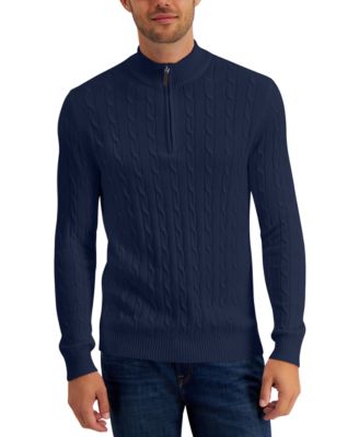 mens blue cable knit jumper