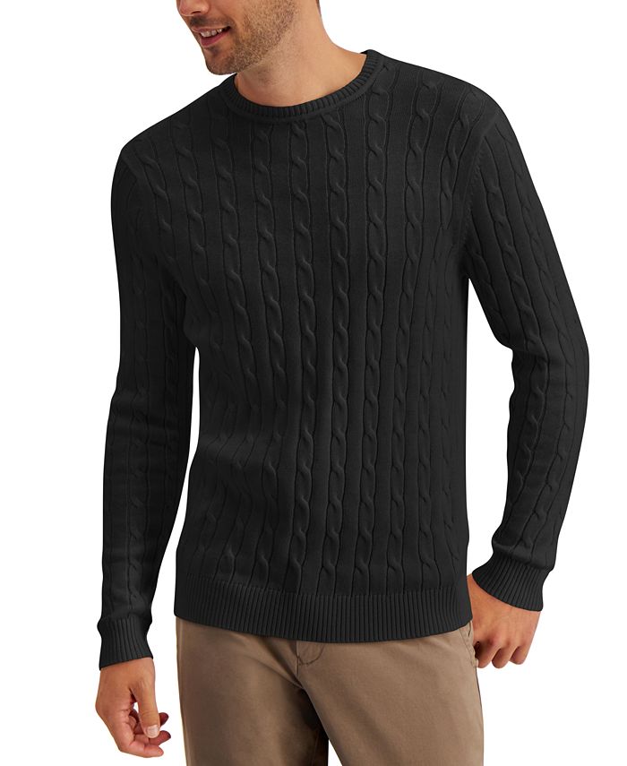 Club Room Men's CableKnit Cotton Sweater, Created for Macy's & Reviews