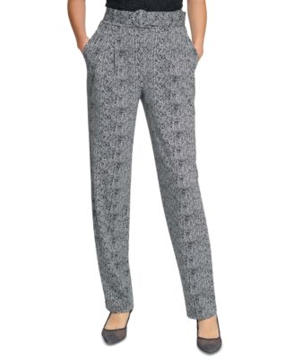 Karl Lagerfeld Paris - Belted Tweed Skinny Pants