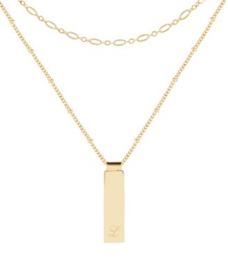 brook york 14K Gold Plated Maisie Initial Layering Necklace Set - Gold - L 122$
