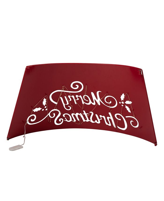 Glitzhome "Merry Christmas" DieCutting Metal Tree Collar with Light