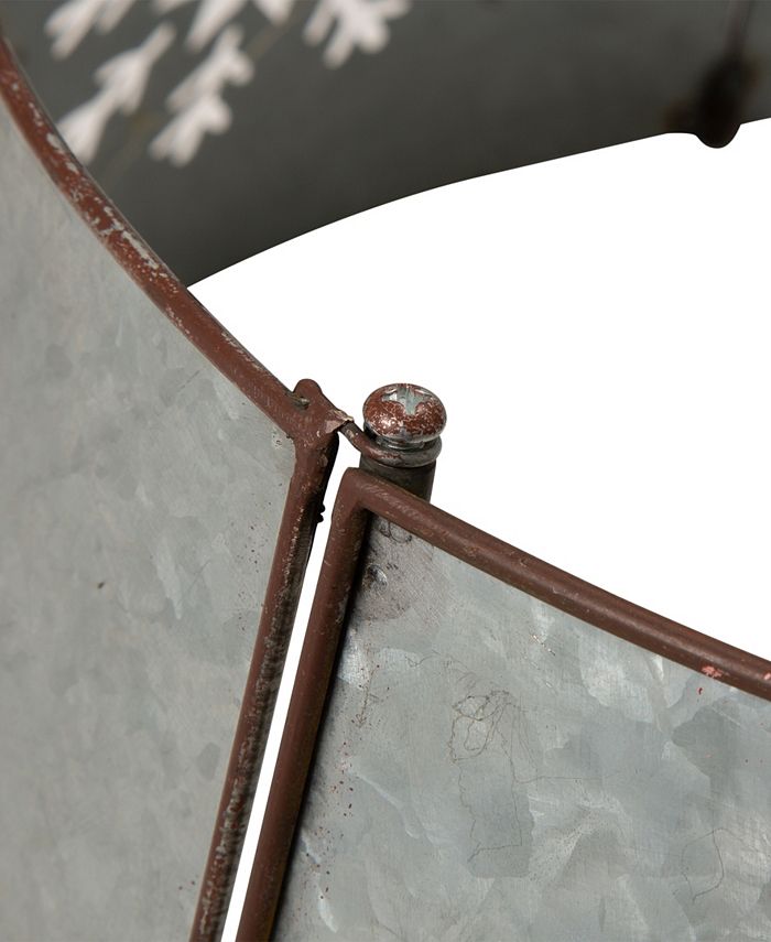 Glitzhome Snowflake DieCutting Metal Tree Collar with Light String