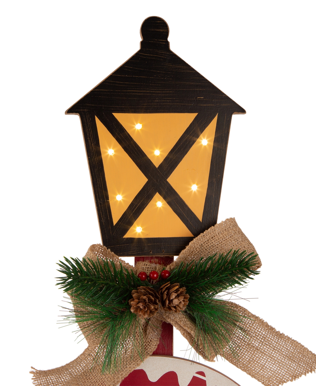Glitzhome Wooden Christmas Yard Stake with Led Light