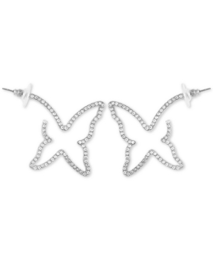 image of Guess Crystal Butterfly Outline Hoop Earrings