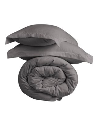 Microfiber Washed Crinkle Duvet Cover Set, Twin/Twin XL