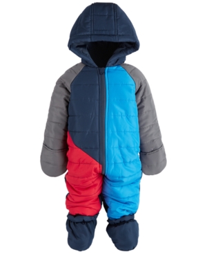 image of First Impressions Baby Boys Colorblock Snowsuit, Created for Macy-s