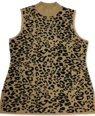 JM Collection Petite Jacquard Sleeveless Sweater, Created for Macy's ...