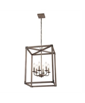 Magnolia 6-Light Adjustable Rustic Farmhouse LED Pendant