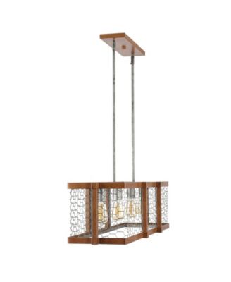 Gaines Linear 4-Light Adjustable Rustic Industrial LED Pendant