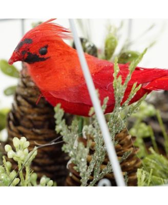 Cardinal Boxwood Artificial Christmas house Arrangement