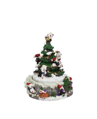 Northlight Animated Penguin And Christmas Tree Winter Scene Rotating ...