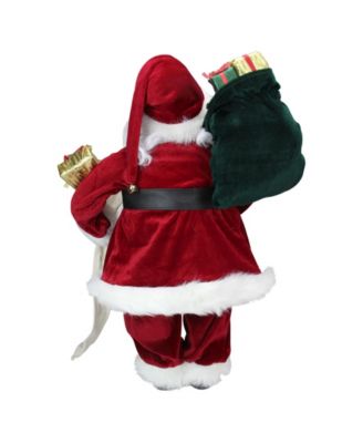 Santa Claus with Naughty or Nice List and Bag Of Presents Christmas Figure
