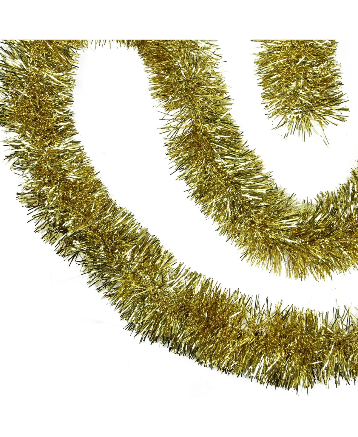 Unlit Gold Tone Tinsel Artificial Christmas Garland - Gold