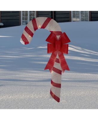 Pre-Lit Glitter Candy Cane Christmas Outdoor Decoration