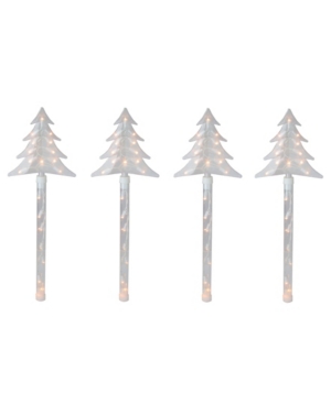 Northlight Lighted Christmas Tree Pathway Marker With Lawn Stakes In Clear