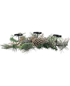 Long Needle Pine and Berries Christmas Candle Holder