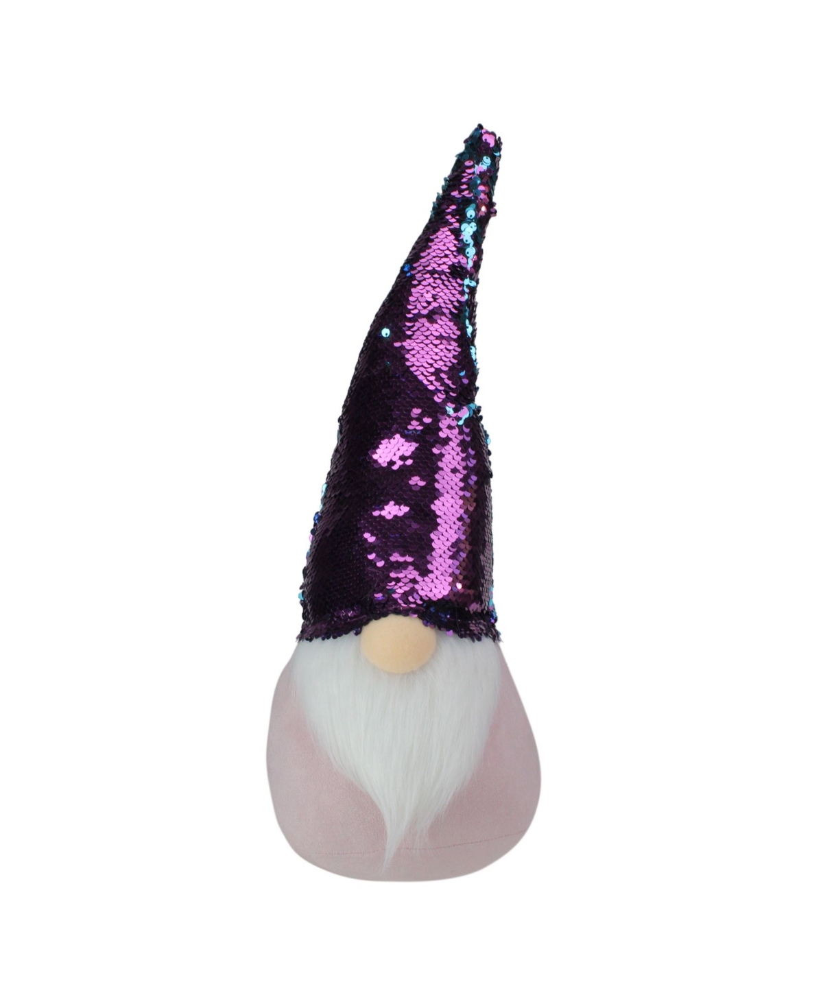 Gnome with Flip Sequin Hat Christmas Decoration - Purple