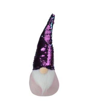 Northlight Gnome With Flip Sequin Hat Christmas Decoration In Purple